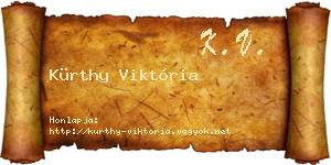 Kürthy Viktória névjegykártya